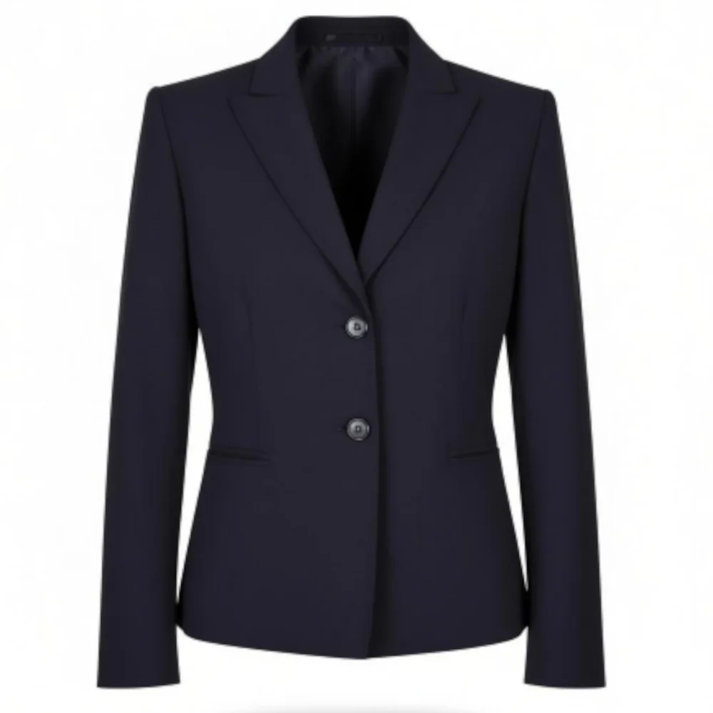 Tahari ASL Mix Blazer Size 6P Black  Front Slip Pockets 2 Button Notch Collar